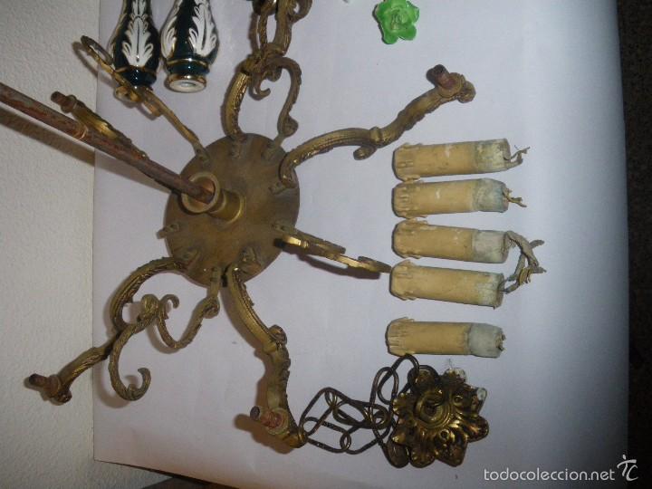 Vintage: L&aacute;mpara de bronce y cer&aacute;mica estilo capodimonte - Foto 2
