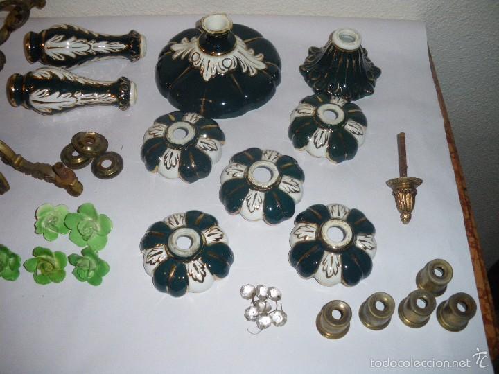 Vintage: L&aacute;mpara de bronce y cer&aacute;mica estilo capodimonte - Foto 3