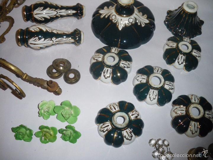 Vintage: L&aacute;mpara de bronce y cer&aacute;mica estilo capodimonte - Foto 4