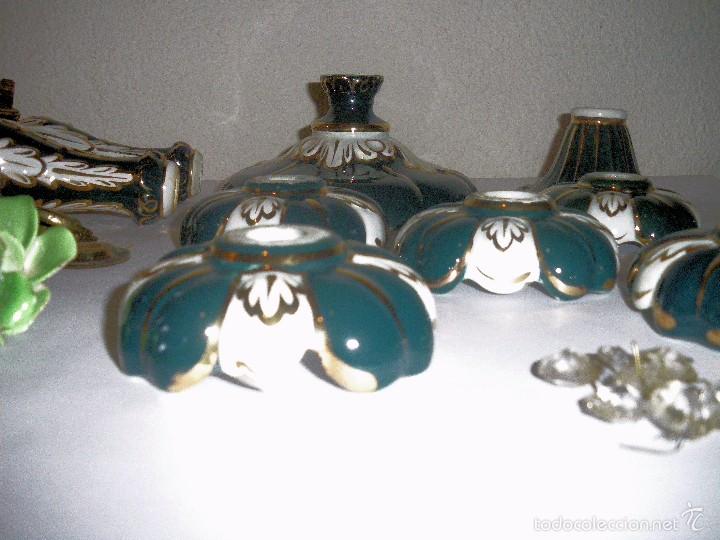 Vintage: L&aacute;mpara de bronce y cer&aacute;mica estilo capodimonte - Foto 6