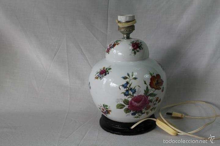 Vintage: lampara de mesa jarron en porcelana - Foto 2