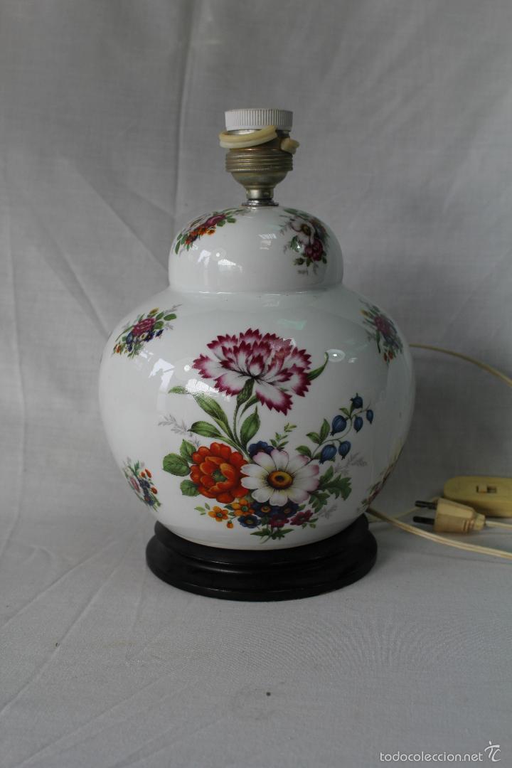 Vintage: lampara de mesa jarron en porcelana - Foto 4