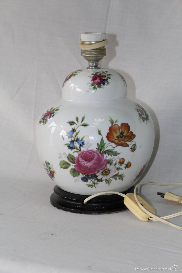 Vintage: lampara de mesa jarron en porcelana - Foto 5