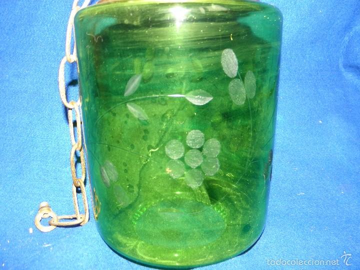 Vintage: LAMPARA DE TECHO CRISTAL VERDE - Foto 3