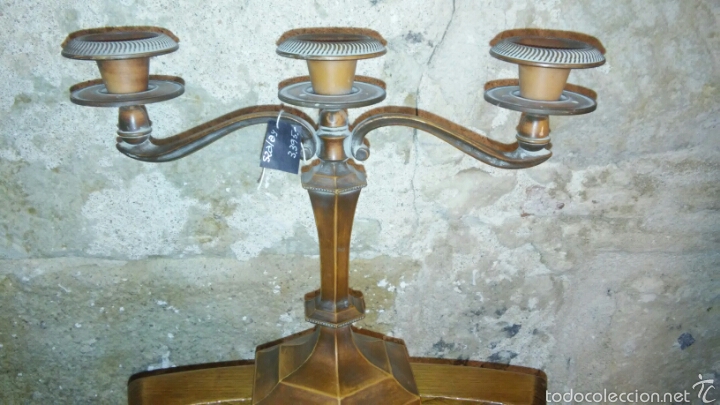 Vintage: CANDELABRO PIE 3 VELAS - Foto 2