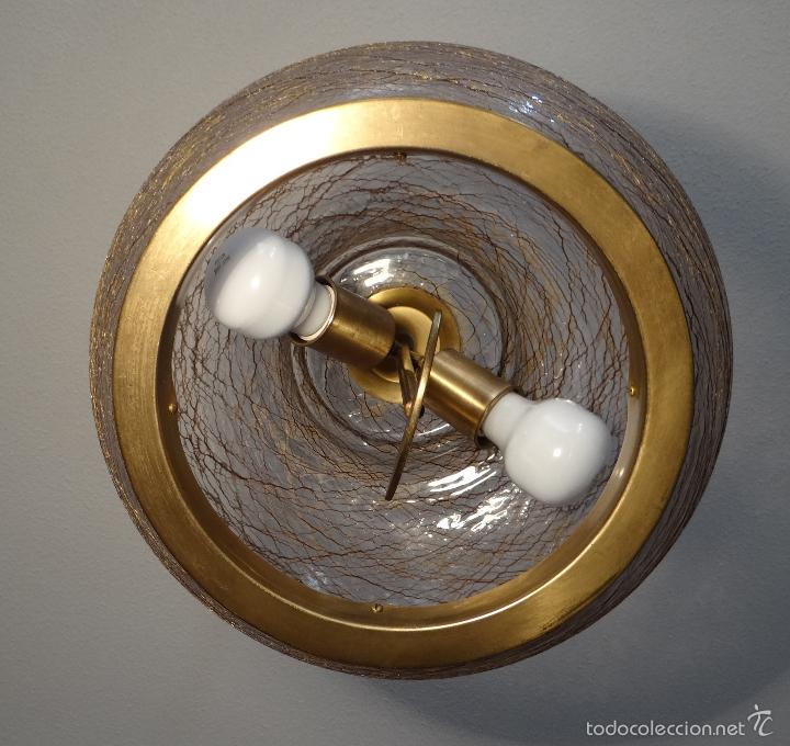 Vintage: LAMPARA VINTAGE. CRISTAL DECORADO. CABLE EXTENSIBLE. FUNCIONANDO. - Foto 5