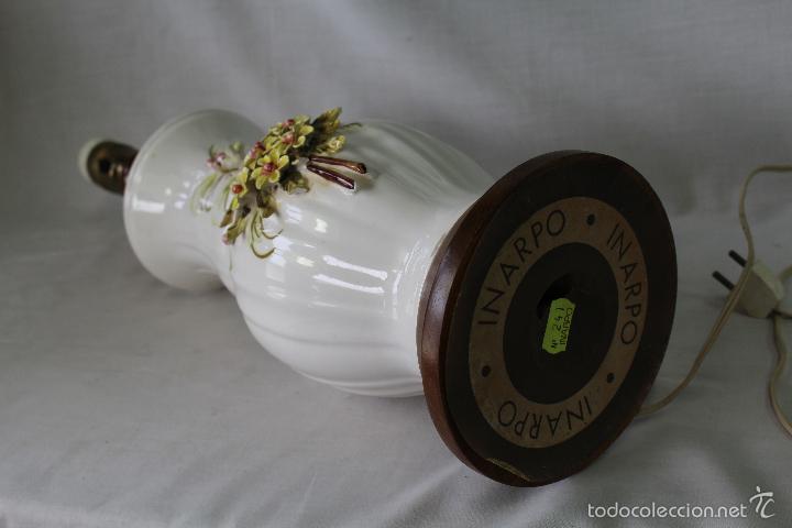 Vintage: PIE DE LAMPARA EN PORCELANA DE MANISES - Foto 2