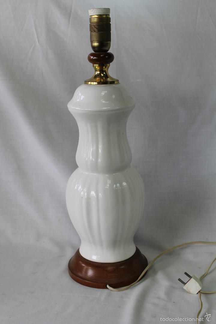 Vintage: PIE DE LAMPARA EN PORCELANA DE MANISES - Foto 3