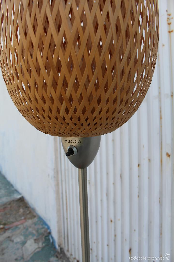 Vintage: 3 lamparas en metal y bambu - Foto 3