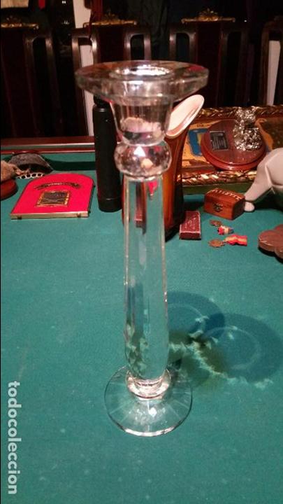 Vintage: BONITO CANDELABRO DE CRISTAL TALLADO. - Foto 1