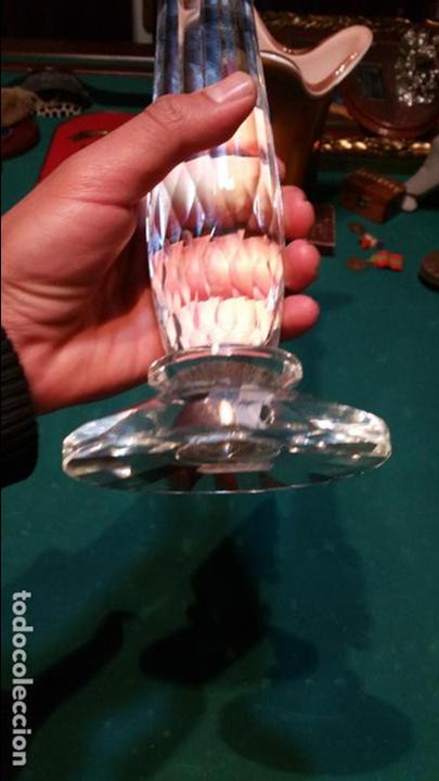 Vintage: BONITO CANDELABRO DE CRISTAL TALLADO. - Foto 4