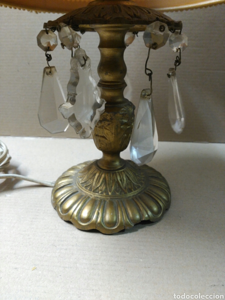 Vintage: Lampara de sobremesa con pie de bronce - Foto 2