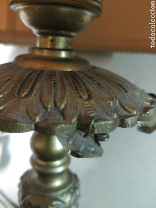 Vintage: Lampara de sobremesa con pie de bronce - Foto 7
