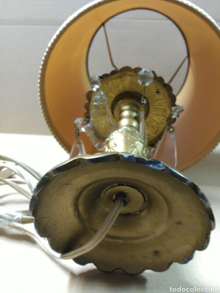 Vintage: Lampara de sobremesa con pie de bronce - Foto 12