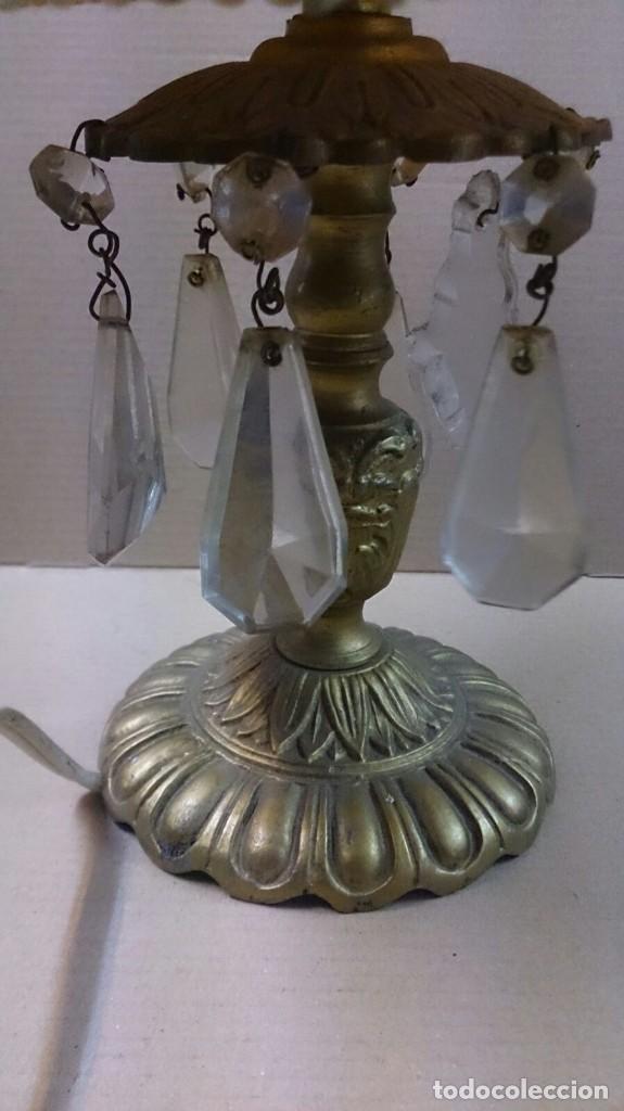 Vintage: Lampara de sobremesa con pie de bronce - Foto 3