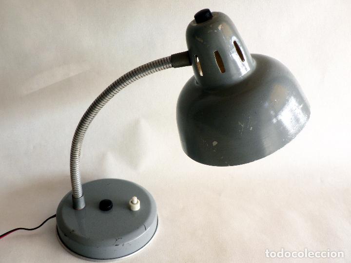 Vintage: FLEXO METALICO GRIS A&Ntilde;OS 50 60 - Foto 2