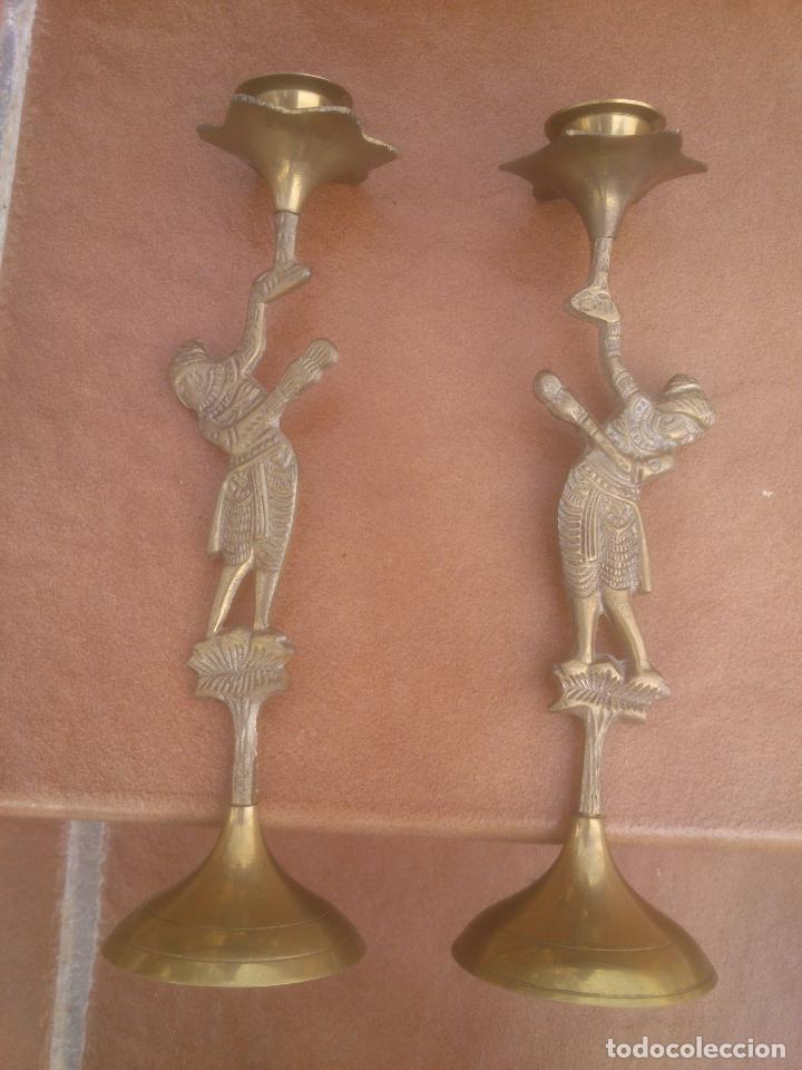 Vintage: PAREJA DE PORTA VELAS - Foto 1