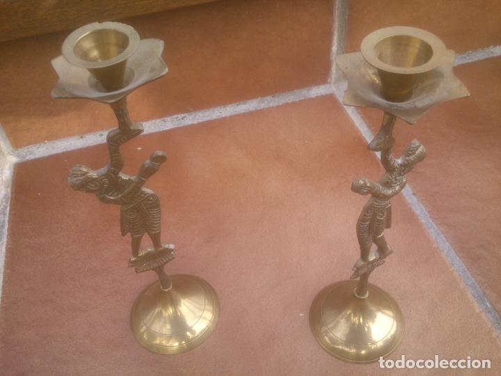 Vintage: PAREJA DE PORTA VELAS - Foto 2