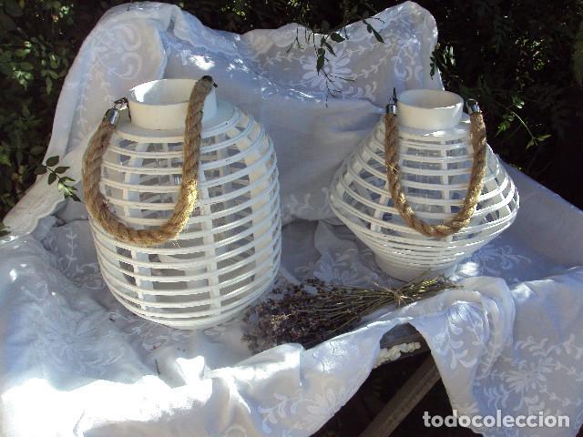 Vintage: 2 faroles de madera - Foto 2