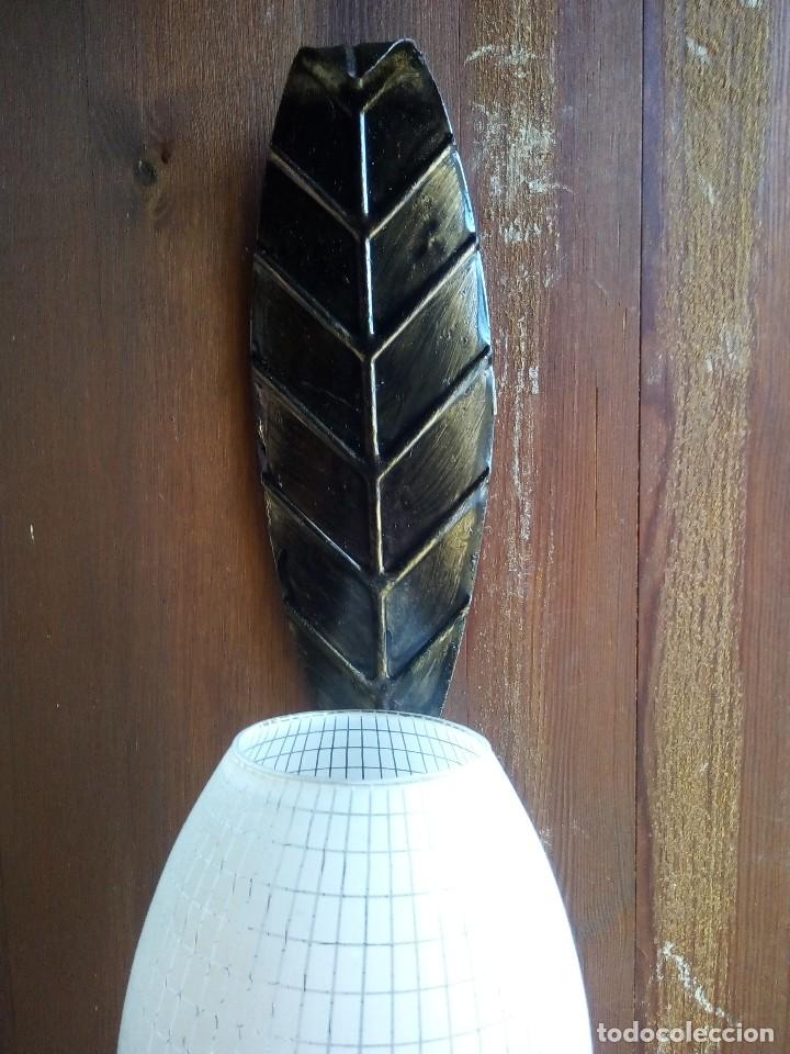 Vintage: LAMPARA - APLIQUE - HOJA . - Foto 3