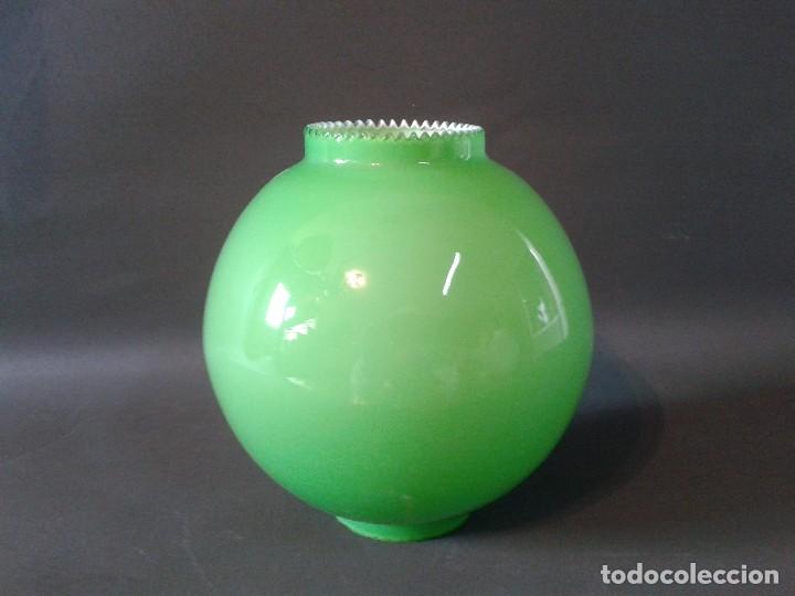 Vintage: TULIPA NUEVA DE OPALINA AZUL - Foto 8