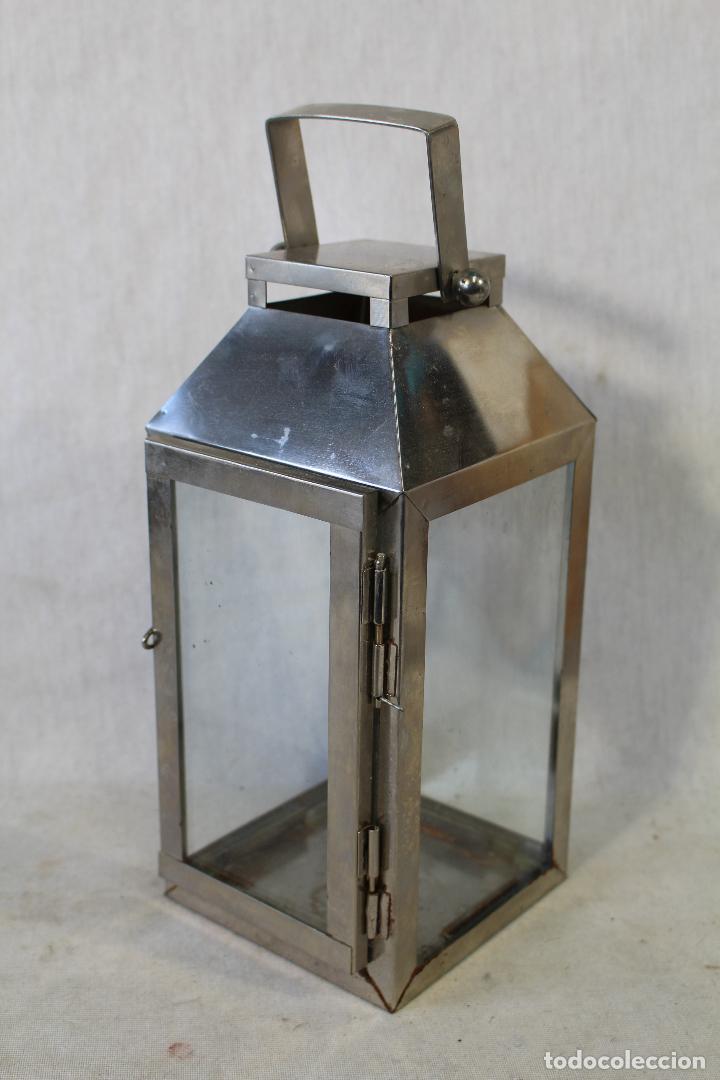 Vintage: farol en metal con cristales - Foto 1