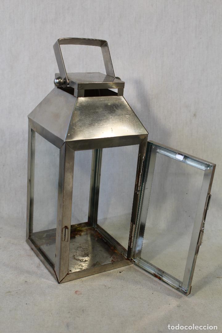 Vintage: farol en metal con cristales - Foto 3