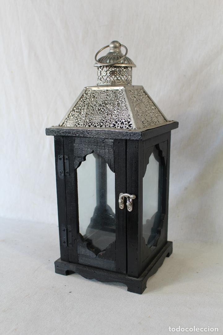 Vintage: farol en madera y metal - Foto 1