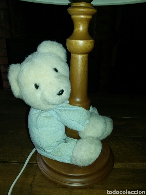 Vintage: Lampara infantil osito pie madera - Foto 3