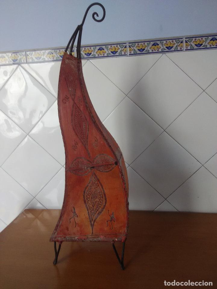 Vintage: l&aacute;mpara arabe forja y piel - Foto 2