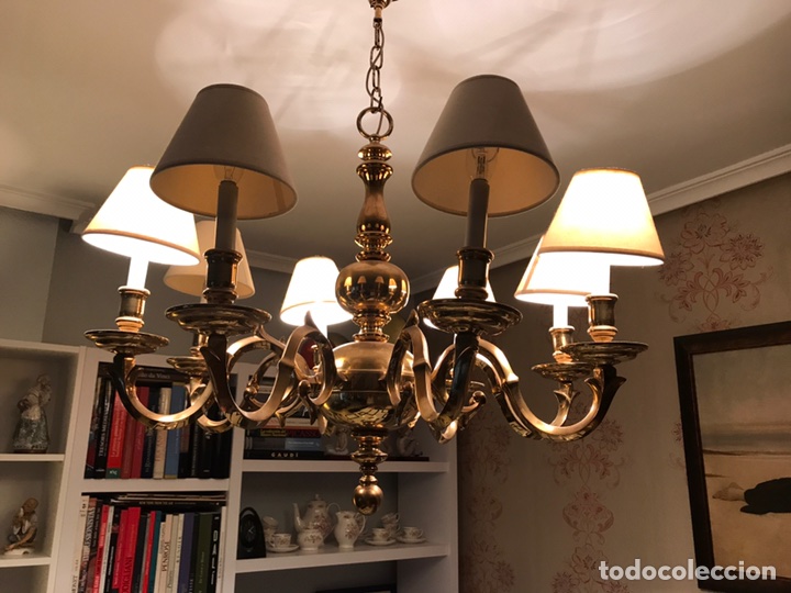 Vintage: LAMPARA de 8 Brazos en BRONCE - Foto 3