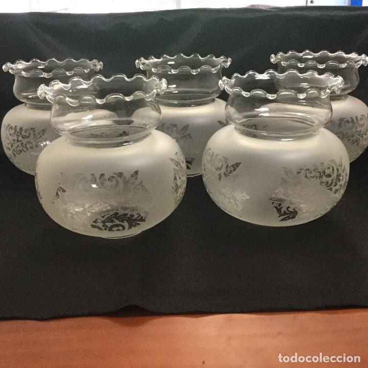 Vintage: Lote de 5 tulipas para l&aacute;mpara. - Foto 1