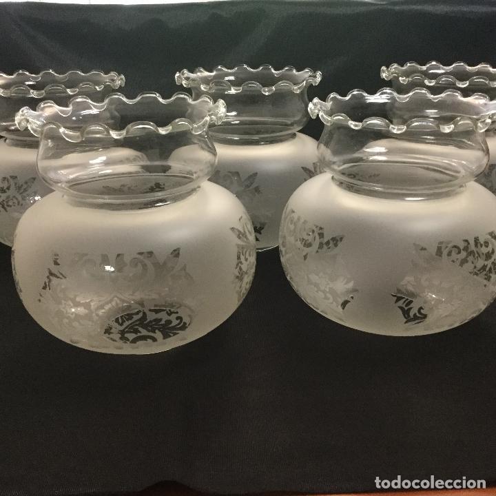 Vintage: Lote de 5 tulipas para l&aacute;mpara. - Foto 5