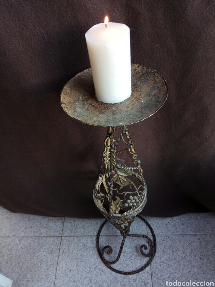 Vintage: Candelabro de pie, velario, palmatoria - Foto 5