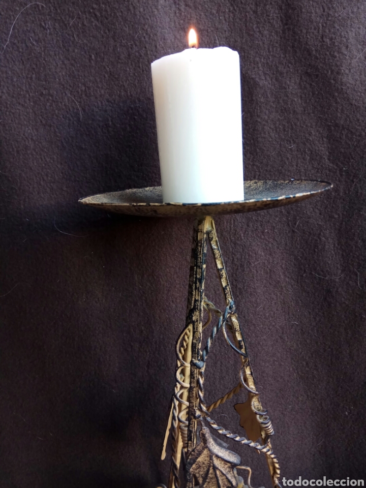 Vintage: Candelabro de pie, velario, palmatoria - Foto 6
