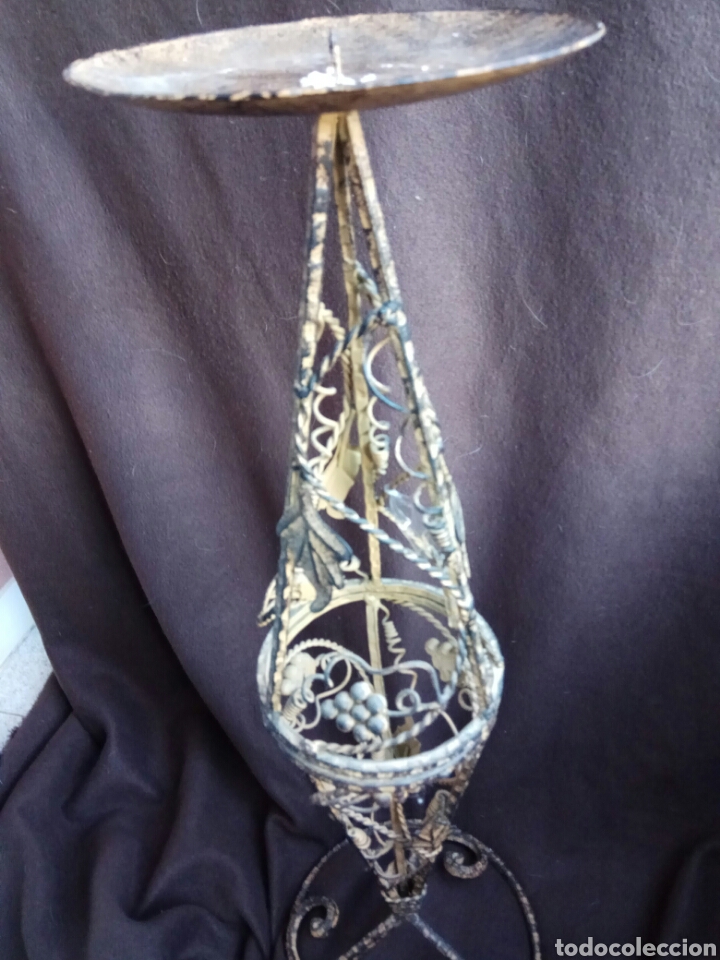 Vintage: Candelabro de pie, velario, palmatoria - Foto 7