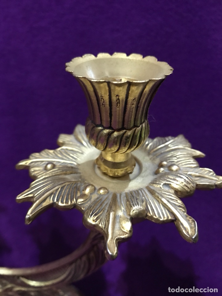 Vintage: Candelabros de bronce y m&aacute;rmol - Foto 4