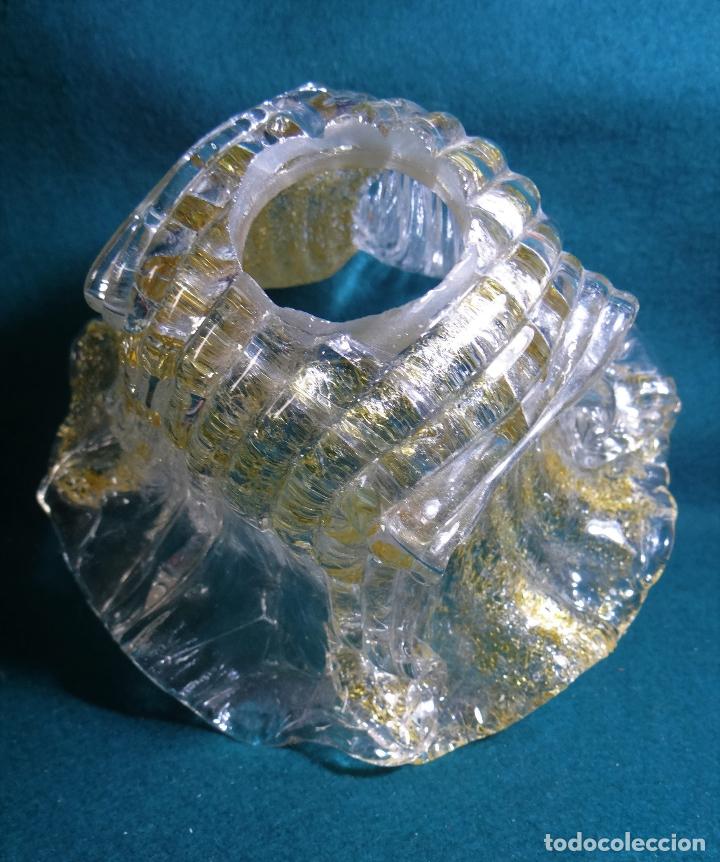 Vintage: TULIPA FLOR DE LOTO. CRISTAL MURANO. - Foto 4