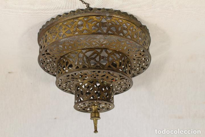 Vintage: lampara de techo en lat&oacute;n - Foto 1