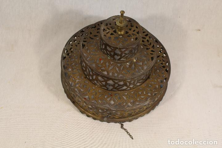 Vintage: lampara de techo en lat&oacute;n - Foto 3