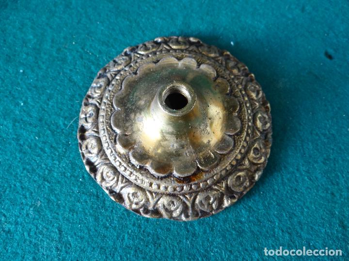Vintage: ROSETA FLORON DE BRONCE DORADO PARA LAMPARA * - Foto 5