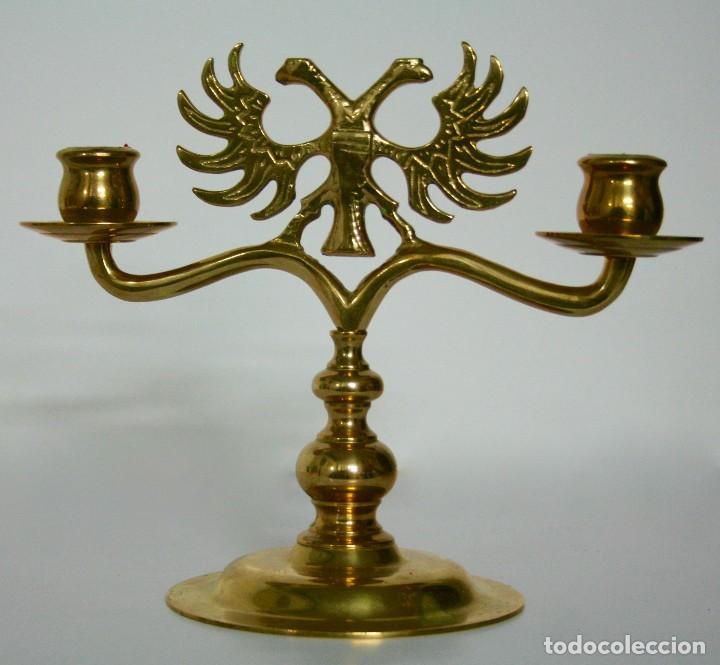 Vintage: Candelabro bronce con dos luces - Foto 1