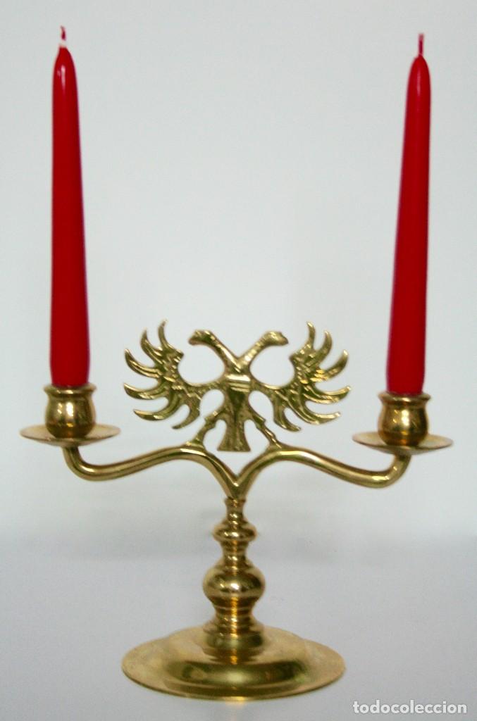 Vintage: Candelabro bronce con dos luces - Foto 2