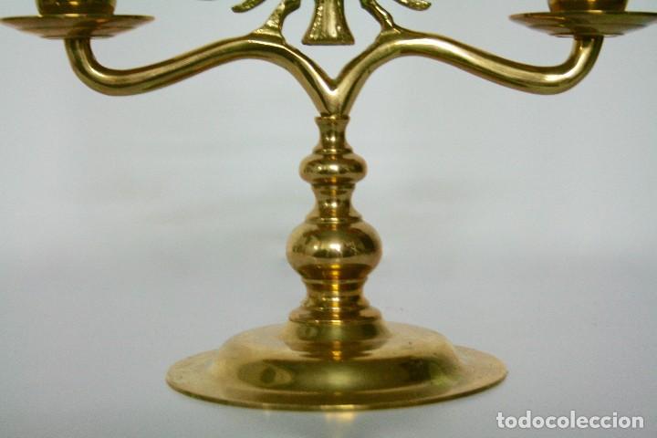 Vintage: Candelabro bronce con dos luces - Foto 3