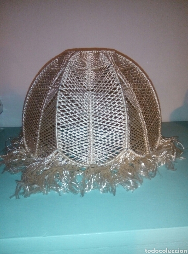 Vintage: Pantalla lampara macrame hecha a mano - Foto 1