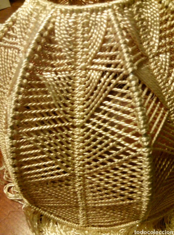Vintage: Pantalla lampara macrame hecha a mano - Foto 2