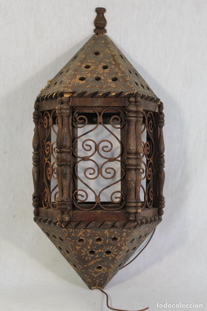 Vintage: aplique en madera y hierro de forja - Foto 1