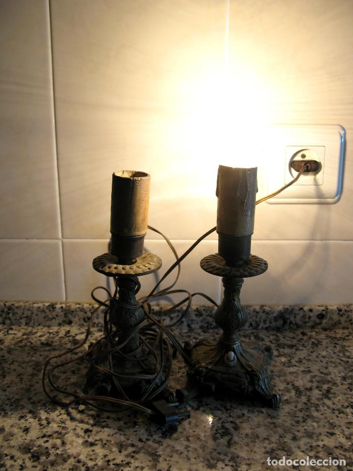 Vintage: Pareja de L&aacute;mparas Candelabros de Bronce Macizo.Casquillo E27 - Foto 3