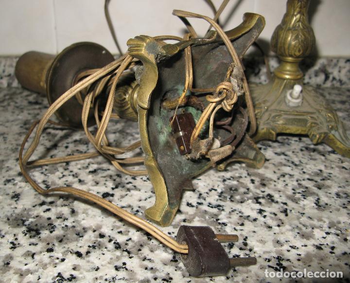 Vintage: Pareja de L&aacute;mparas Candelabros de Bronce Macizo.Casquillo E27 - Foto 4