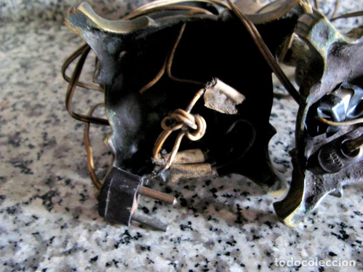 Vintage: Pareja de L&aacute;mparas Candelabros de Bronce Macizo.Casquillo E27 - Foto 7